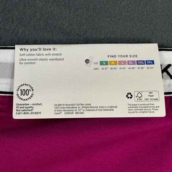 Jockey Women's Size  XL Panty Bikini Essentials Pink New With Tags - Picture 5 of 10